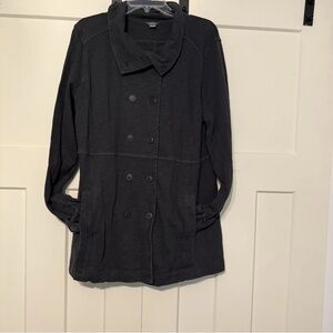 Eddie Bauer Charcoal Double-Breasted Trench Coat